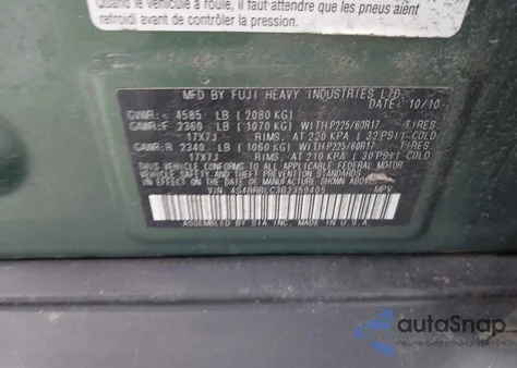 2011 Subaru Outback 2.5I Limited z USA, uszkodzony, nr VIN 4S4BRBLC3B3359405